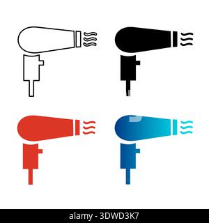 Abstract Hairdryer Bank Silhouette Illustration, can be used for business designs, presentation designs or any suitable designs. Stock Vector