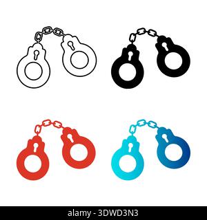 Abstract Handcuffs Silhouette Illustration, can be used for business designs, presentation designs or any suitable designs. Stock Vector