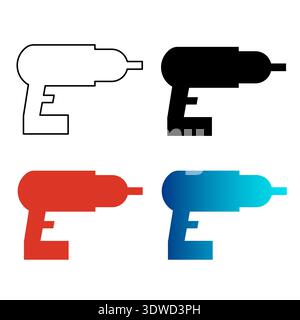 Abstract Drill Silhouette Illustration, can be used for business designs, presentation designs or any suitable designs. Stock Vector