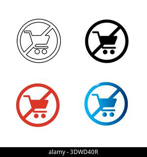Abstract No Shopping Zone Silhouette Illustration, can be used for business designs, presentation designs or any suitable designs. Stock Vector
