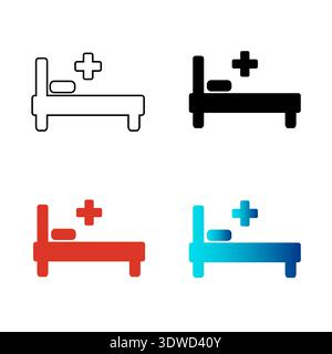 Abstract Hospital Bed Silhouette Illustration, can be used for business designs, presentation designs or any suitable designs. Stock Vector