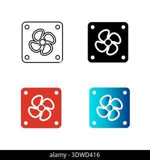 Abstract Cpu Fan Silhouette Illustration, can be used for business designs, presentation designs or any suitable designs. Stock Vector