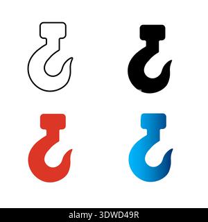 Abstract Hook Silhouette Illustration, can be used for business designs, presentation designs or any suitable designs. Stock Vector