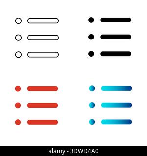 Abstract List Round Bullet Silhouette Illustration, can be used for business designs, presentation designs or any suitable designs. Stock Vector