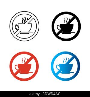 Abstract No Coffee and Tea Silhouette Illustration, can be used for business designs, presentation designs or any suitable designs. Stock Vector