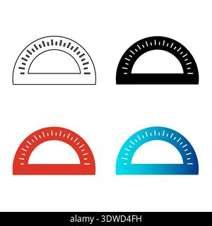 Abstract Semi Circle Ruler Silhouette Illustration, can be used for business designs, presentation designs or any suitable designs. Stock Vector