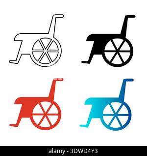 Abstract Handicap Wheelchair Silhouette Illustration, can be used for business designs, presentation designs or any suitable designs. Stock Vector