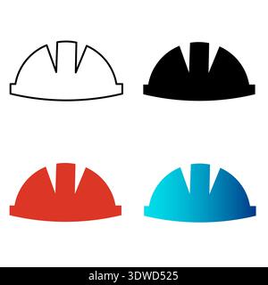 Abstract Hard Hat Silhouette Illustration, can be used for business designs, presentation designs or any suitable designs. Stock Vector