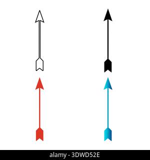 Abstract Arrow Hunting Weapon Silhouette Illustration, can be used for business designs, presentation designs or any suitable designs. Stock Vector