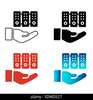 Abstract Managed Hosting Silhouette Illustration, can be used for business designs, presentation designs or any suitable designs. Stock Vector
