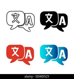 Abstract Language Translator Silhouette Illustration, can be used for business designs, presentation designs or any suitable designs. Stock Vector