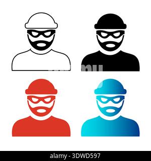 Abstract Thief Silhouette Illustration, can be used for business designs, presentation designs or any suitable designs. Stock Vector