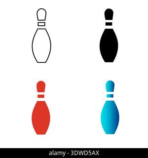 Abstract Bowling Pins Silhouette Illustration, can be used for business designs, presentation designs or any suitable designs. Stock Vector