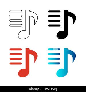 Abstract Audio Playlist Silhouette Illustration, can be used for business designs, presentation designs or any suitable designs. Stock Vector