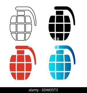 Abstract Bomb Grenade Silhouette Illustration, can be used for business designs, presentation designs or any suitable designs. Stock Vector