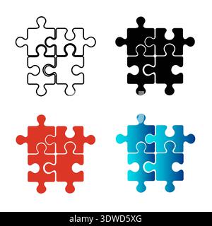 Abstract Puzzle Silhouette Illustration, can be used for business designs, presentation designs or any suitable designs. Stock Vector