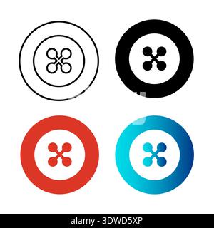 Abstract Sewing Button Silhouette Illustration, can be used for business designs, presentation designs or any suitable designs. Stock Vector