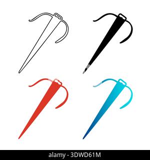 Abstract Sewing Needle Silhouette Illustration, can be used for business designs, presentation designs or any suitable designs. Stock Vector