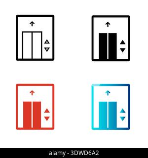 Abstract Lift Elevator Silhouette Illustration, can be used for business designs, presentation designs or any suitable designs. Stock Vector