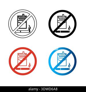 Abstract No Smoking Pipe Silhouette Illustration, can be used for business designs, presentation designs or any suitable designs. Stock Vector