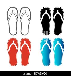 Abstract Slippers Silhouette Illustration, can be used for business designs, presentation designs or any suitable designs. Stock Vector