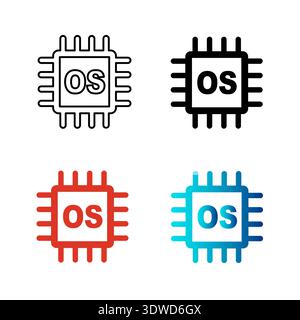 Abstract Operating System Silhouette Illustration, can be used for business designs, presentation designs or any suitable designs. Stock Vector