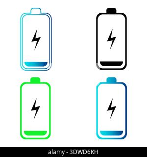 Abstract Low Battery Charging Silhouette Illustration, can be used for business designs, presentation designs or any suitable designs. Stock Vector