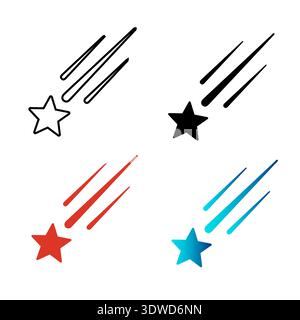Abstract Falling Star Silhouette Illustration, can be used for business designs, presentation designs or any suitable designs. Stock Vector