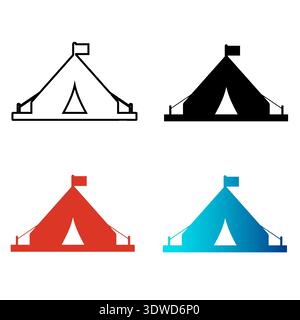 Abstract Camping Tent Silhouette Illustration, can be used for business designs, presentation designs or any suitable designs. Stock Vector