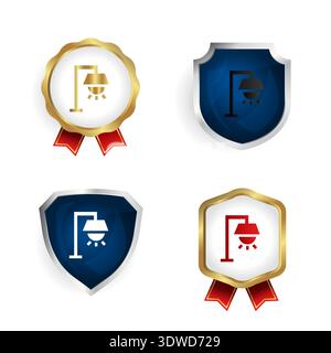 Abstract Lamp Badge and Label Collection, can be used for business designs, presentation designs or any suitable designs. Stock Vector