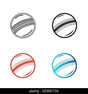 Abstract Cricket Ball Silhouette Illustration, can be used for business designs, presentation designs or any suitable designs. Stock Vector