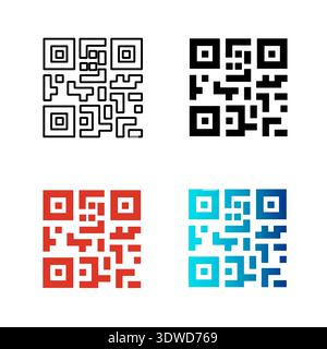 Abstract QR Code Silhouette Illustration, can be used for business designs, presentation designs or any suitable designs. Stock Vector