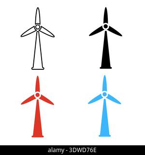 Abstract Wind Turbine Silhouette Illustration, can be used for business designs, presentation designs or any suitable designs. Stock Vector