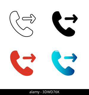 Abstract Outgoing Call Silhouette Illustration, can be used for business designs, presentation designs or any suitable designs. Stock Vector