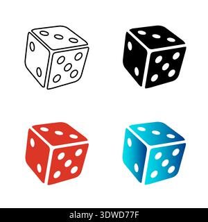 Abstract Dice Game Silhouette Illustration, can be used for business designs, presentation designs or any suitable designs. Stock Vector