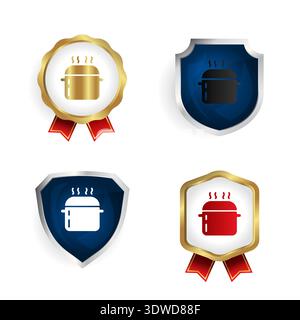 Abstract Kitchen Cooker Utensil Badge and Label Collection, can be used for business designs, presentation designs or any suitable designs. Stock Vector