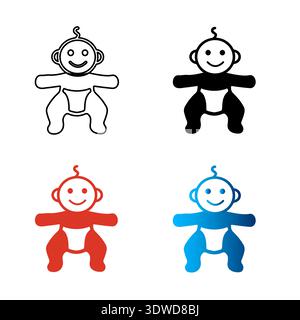 Abstract Baby Silhouette Illustration, can be used for business designs, presentation designs or any suitable designs. Stock Vector