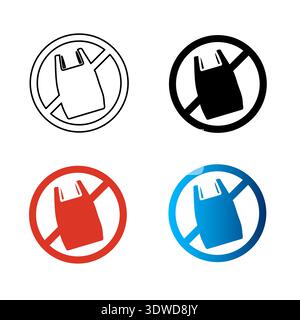 Abstract No Plastic Bag Silhouette Illustration, can be used for business designs, presentation designs or any suitable designs. Stock Vector