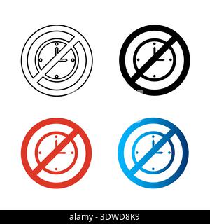 Abstract No Clock Silhouette Illustration, can be used for business designs, presentation designs or any suitable designs. Stock Vector