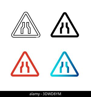 Abstract Narrow Road Silhouette Illustration, can be used for business designs, presentation designs or any suitable designs. Stock Vector