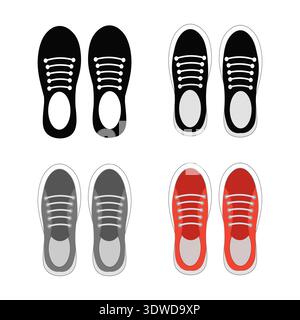 Abstract Sneaker Shoes Silhouette Illustration, can be used for business designs, presentation designs or any suitable designs. Stock Vector
