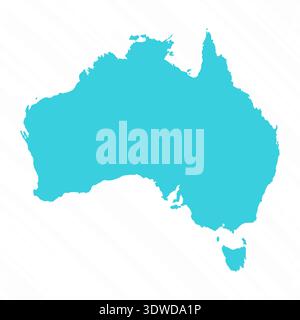 Vector Simple Map of Australia Country, can be used for business designs, presentation designs or any suitable designs. Stock Vector