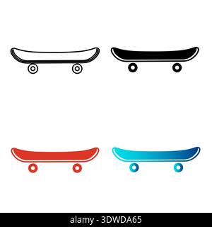 Abstract Skateboard Silhouette Illustration, can be used for business designs, presentation designs or any suitable designs. Stock Vector