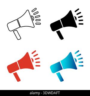 Abstract Megaphone Silhouette Illustration, can be used for business designs, presentation designs or any suitable designs. Stock Vector