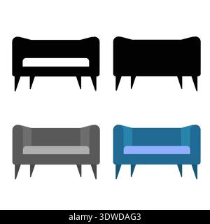 Abstract Sofa Chair Silhouette Illustration, can be used for business designs, presentation designs or any suitable designs. Stock Vector