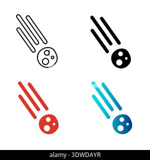 Abstract Asteroid Silhouette Illustration, can be used for business designs, presentation designs or any suitable designs. Stock Vector