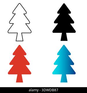 Abstract Pine Tree Silhouette Illustration, can be used for business designs, presentation designs or any suitable designs. Stock Vector