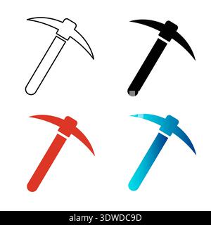 Abstract Pickaxe Silhouette Illustration, can be used for business designs, presentation designs or any suitable designs. Stock Vector