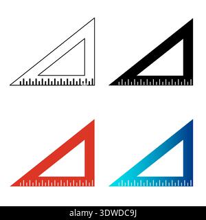 Abstract Triangle Ruler Silhouette Illustration, can be used for business designs, presentation designs or any suitable designs. Stock Vector