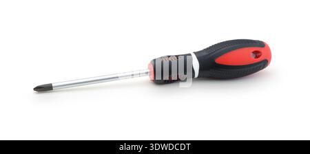 New modern manual screwdriver isolated on white. Stock Photo